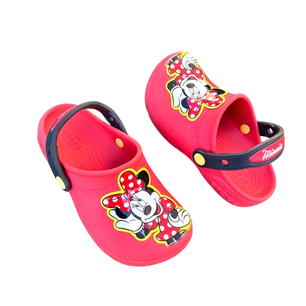 Crocs Kids Disney Funlab Minnie Mouse Clogs Size 12 Flame Red Sandals Shoes